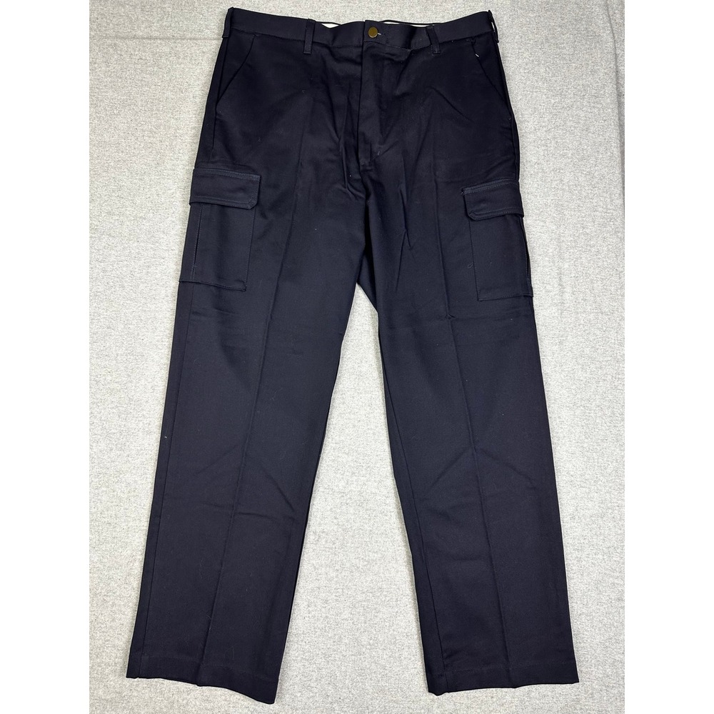Steel Guard Cargo Pants Mens 38x31 Navy Blue FR UltraSoft CAT 2 2112 Workwear